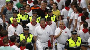 Joseba Asiron, en unos Sanfermines