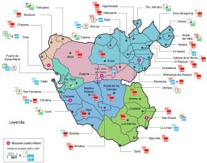 mapa politico provincia cadiz El 22 M se librará en las grandes ciudades