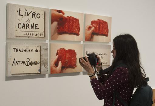 Una joven fotografía «Libro de carne», de Artur Barrio