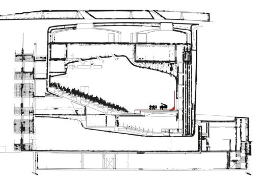 Alzado del auditorio del Museo Reina Sofía, posible sede de la puesta en escena