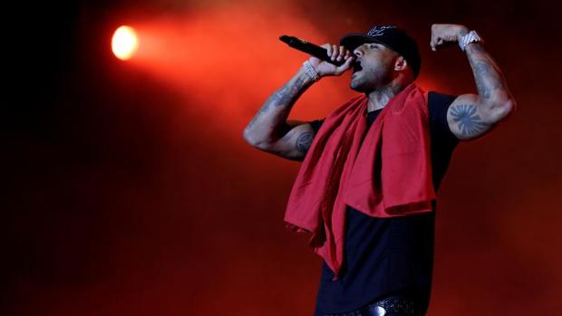 Booba, durante una actuación