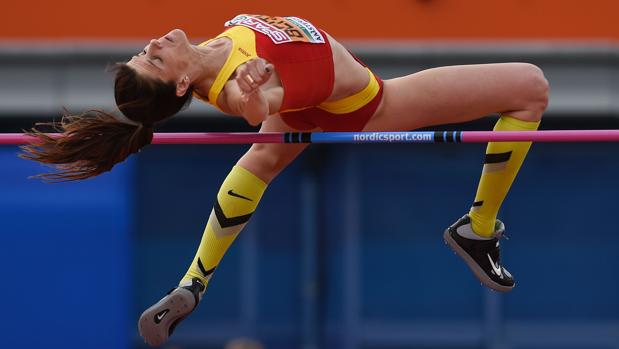 Ruth Beitia, en acción durante la final