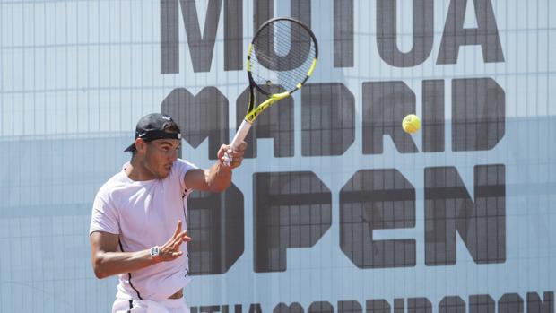 Rafa Naadal durante el entrenamiento ayer en la Caja Mágica