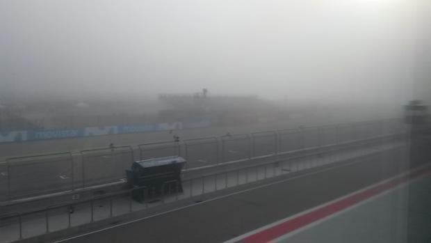 Aspecto de la parrilla en el GP de Aragón a primera hora de la mañana