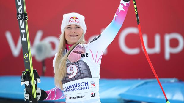 Lindsey Vonn, tras su victoria en el descenso de Garmisch-Partenkirchen