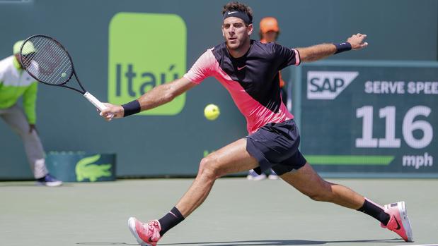 Del Potro, en el torneo de Miami