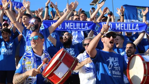 La afición de la UD Melilla