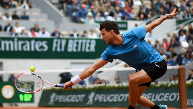 Dominic Thiem en el partido de esta mañana