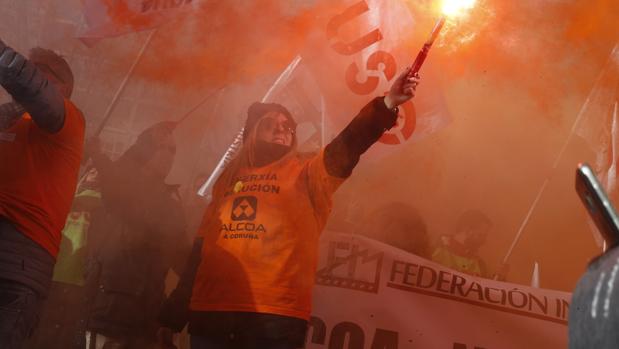 Imagen de archivo de una de las manifestaciones de trabajadores de Alcoa