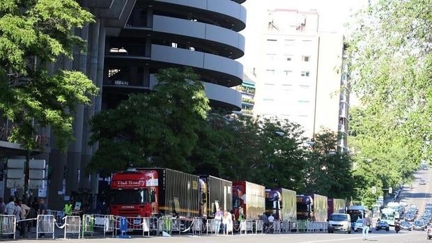 Preparativos del conciento de Bruce Sprinsteen en el Santiago
