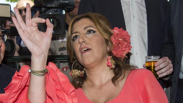 La presidenta de la Junta de Andalucía, Susana Díaz, ayer en la Feria de Abril de Sevilla