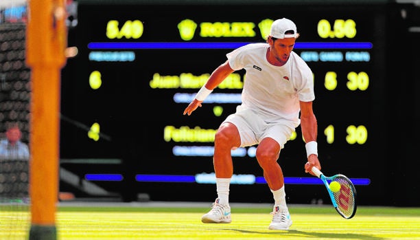 López durante su partido del jueves ante Del Potro, en el que fue eliminado en la segunda ronda de Wimbledon