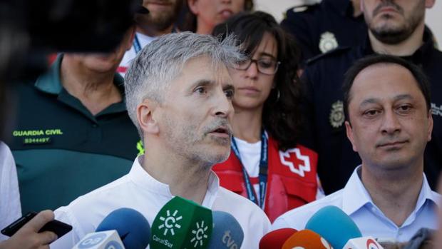 El ministro de Interior, Fernando Grande-Marlaska, el pasado mes en Algeciras