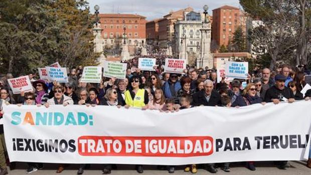 Los turolenses expresaron su hartazgo el 10 de febrero en una masiva manifestación para exigir una mejor Sanidad