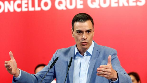 El presidente del Gobierno en funciones, Pedro Sánchez, durante su participación en un acto electoral este martes en A Coruña