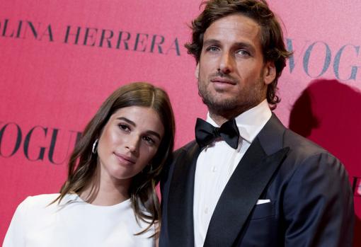 Sandra Gago y Feliciano López, durante la fiesta de «Vogue»