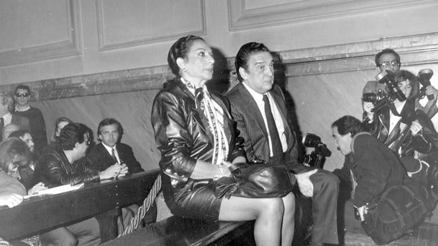 Lola Flores en el banquillo por delito fiscal, 1989