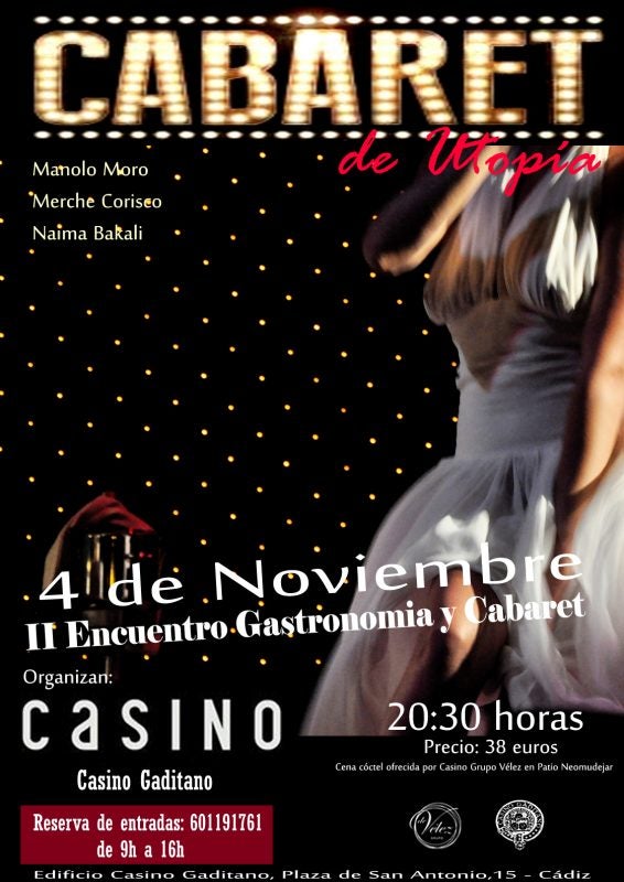 Cartel Cena y Cabaret 4 noviembre en Casino