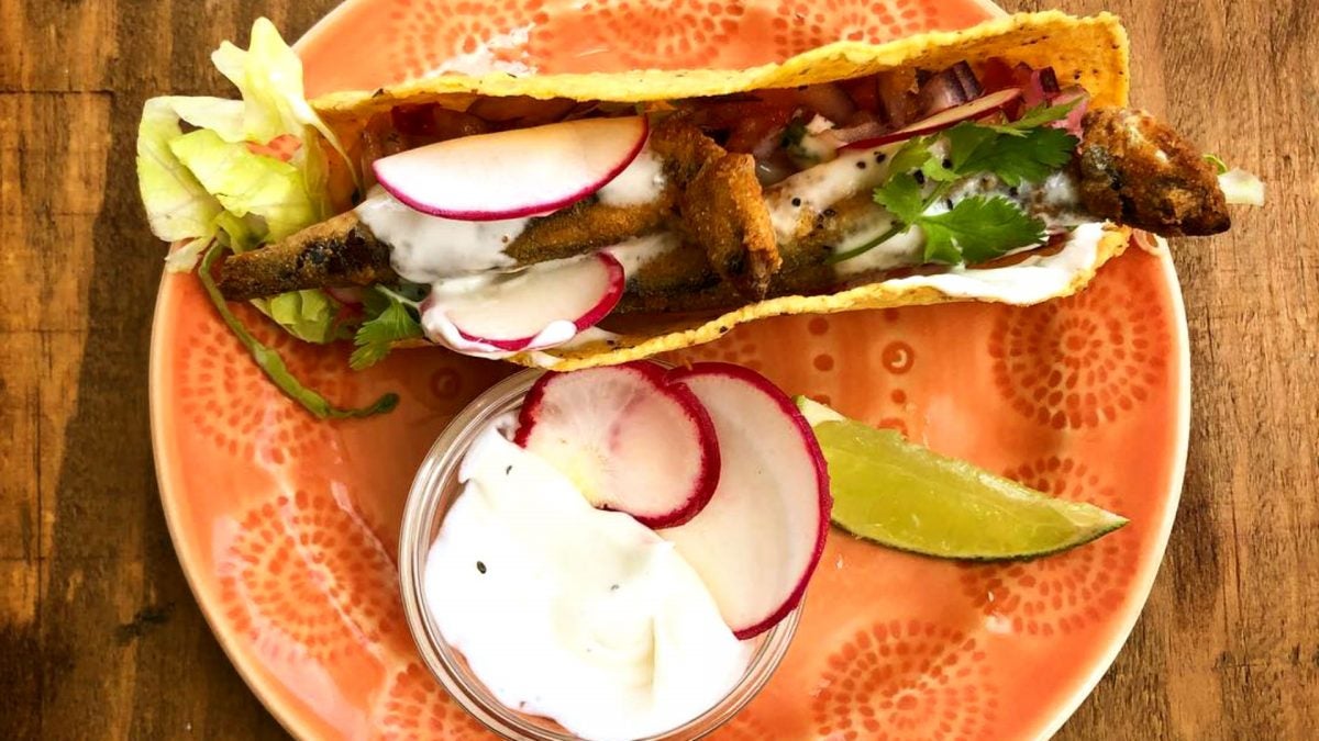 Taco de boquerón es la tapa elaborada por el restaurante Saja River