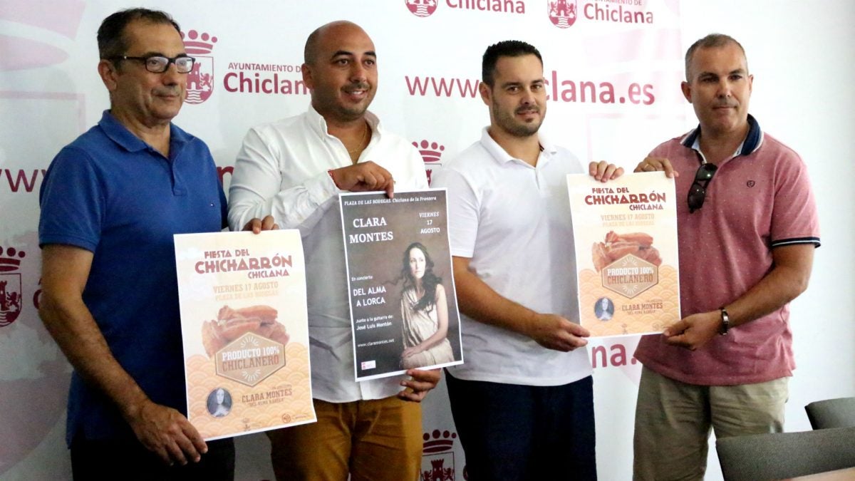 El delegado municipal de Fomento, Adrián Sánchez, junto a Blas Ramírez, Francisco Manuel Muñoz y Javier Sánchez.