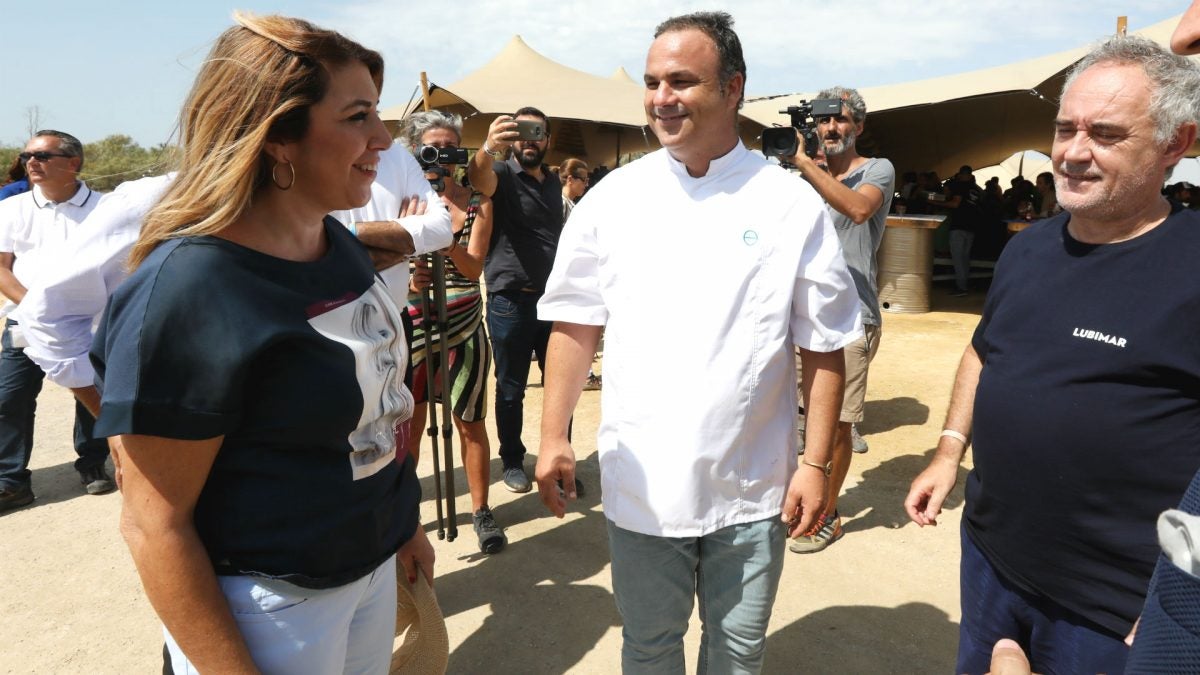 Ferrán Adriá junto a Ángel León y Susana Díaz.