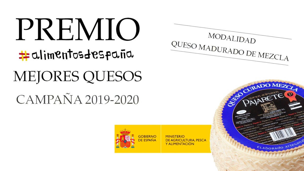 El queso curado mezcla de Pajarete, premiado por el Ministerio.