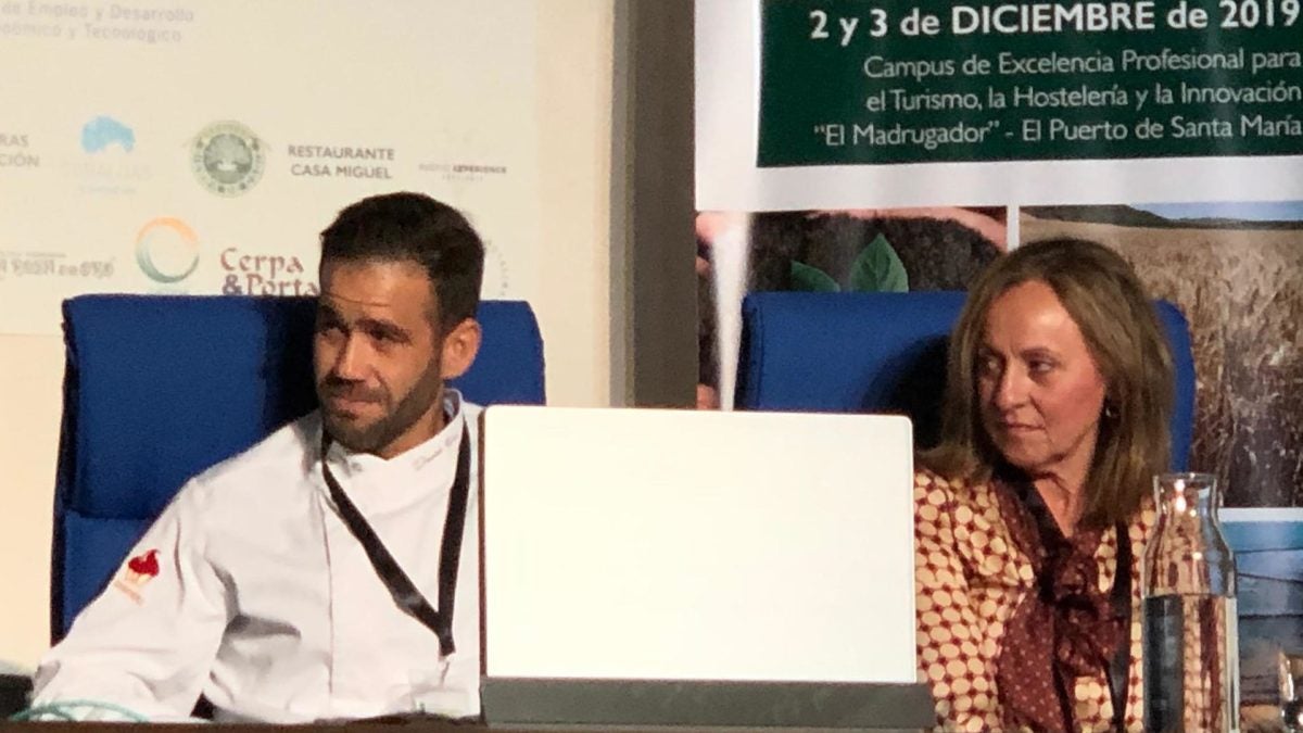 Dani Ramos, de La Cremita, y Pepi Martínez. de Confitería Tres Martínez, durante las jornadas. 