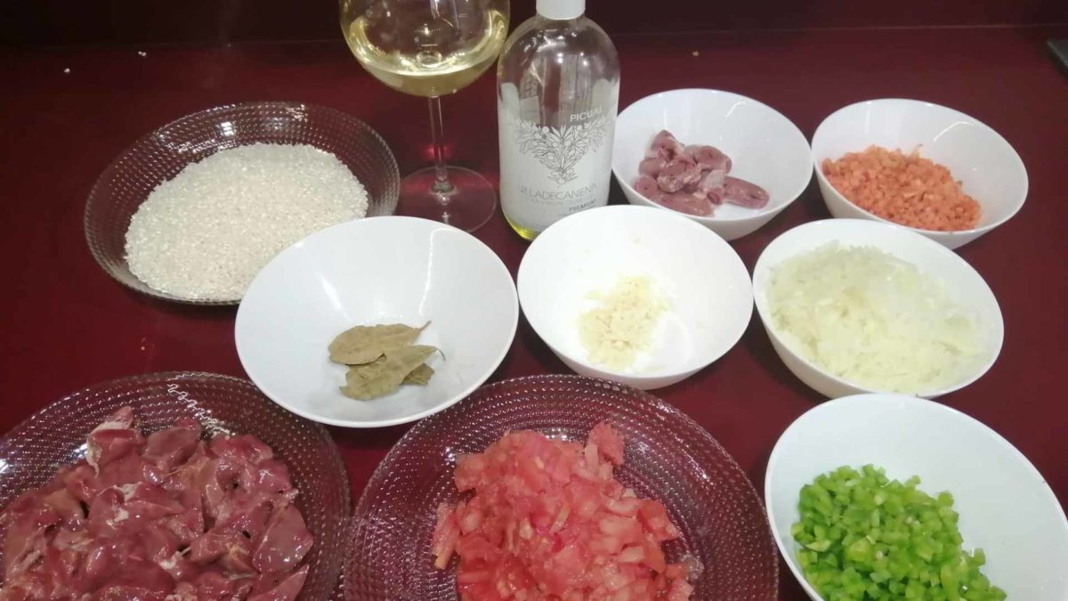 Algunos de los ingredientes de la asadura con arroz de Leon Griffioen.