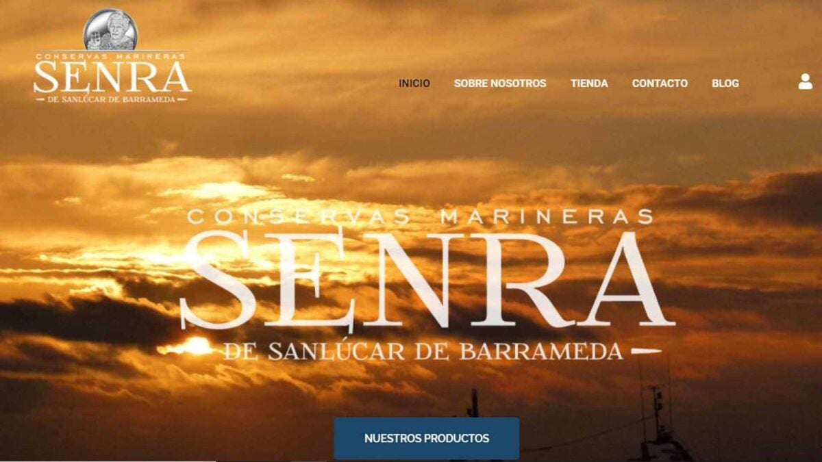 Página de inicio de la nueva web de Conservas Senra.