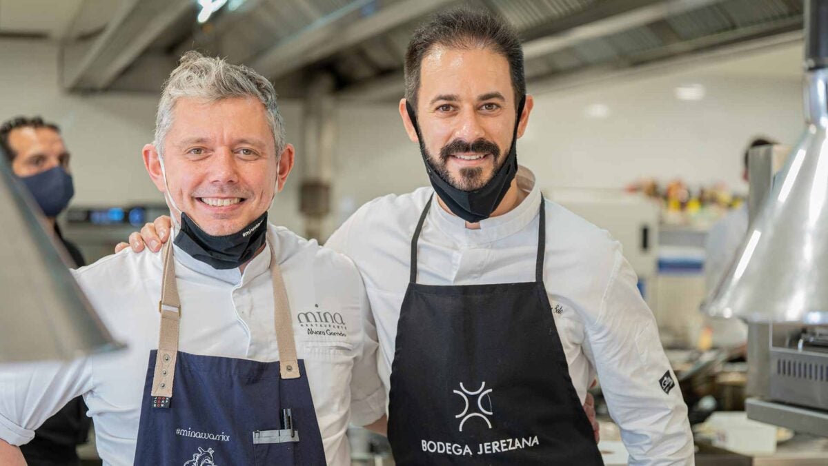 Álvaro Garrido (Mina) y Alejandro Sánchez en el último evento celebrado en Bodega Jerezana. | Foto: Cedida.