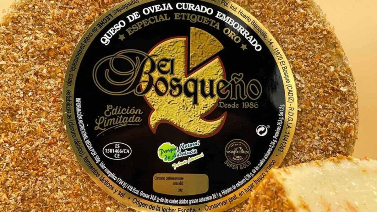 El queso de oveja curado emborrado de El Bosqueño.