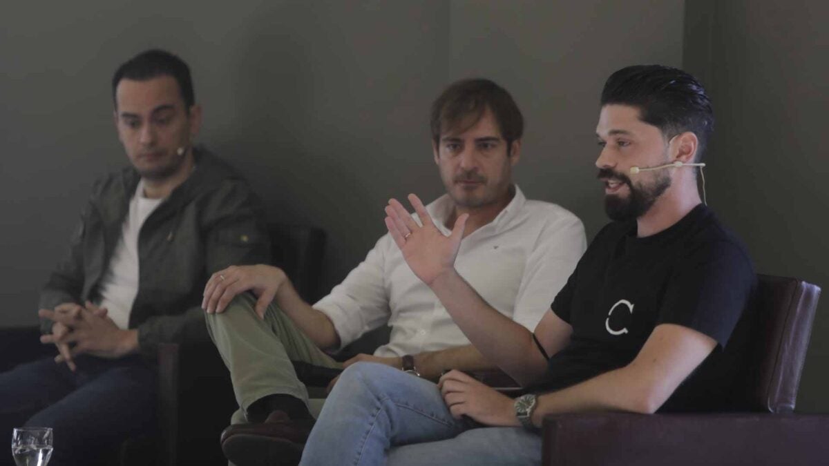 Los tres cocineros, durante el debate de Cádiz Gastronómica.