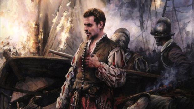 Cuadro de Augusto Ferrer Dalmau que muestra a un Miguel de Cervantes joven