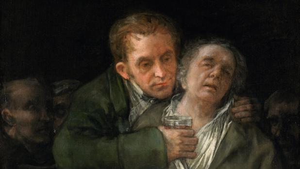 Francisco Goya y su médico, cuadro que refleja la temática característica del siglo XIX de admiración de la burguesía por la ciencia.