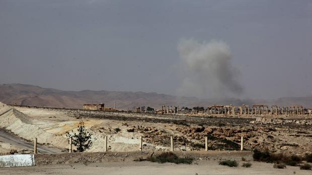 Vistas de Palmira durante los enfrentamientos entre Daesh y el Ejército sirio, en mayo de 2015