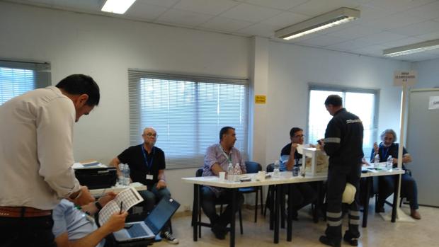 Momento de las votaciones en las instalaciones de Navantia