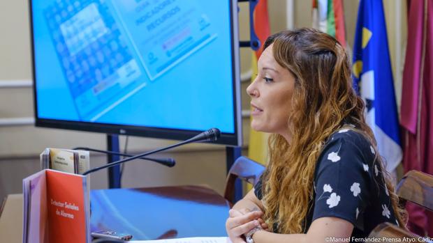 Lorena Garrón, durante la rueda de prensa.