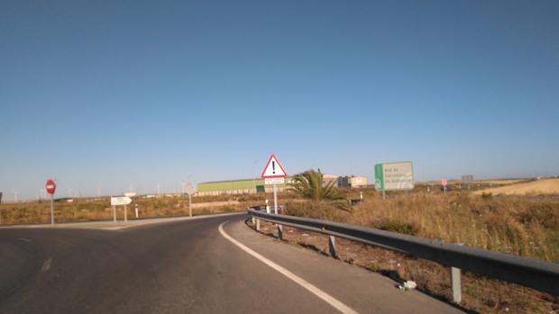 Comienzo de la carretera A-2001 en Sanlúcar de Barrameda.