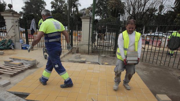 Obras en el parque de María Luisa