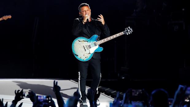 El cantante Alejandro Sanz, en el Wanda Metropolitano
