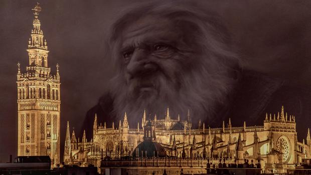 Montaje con la Catedral de Sevilla