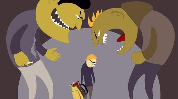 El Acoso representado por una ilustración